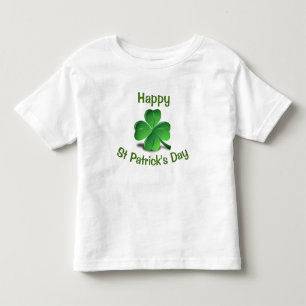 Camiseta Infantil Trevo feliz bonito do verde do Dia de São Patríc