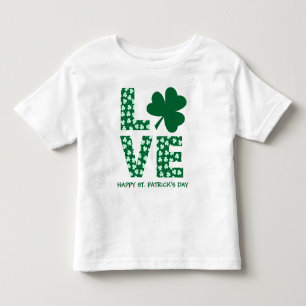 Camiseta Infantil Trevo Infantil do Dia de São Patrício Amor Divert
