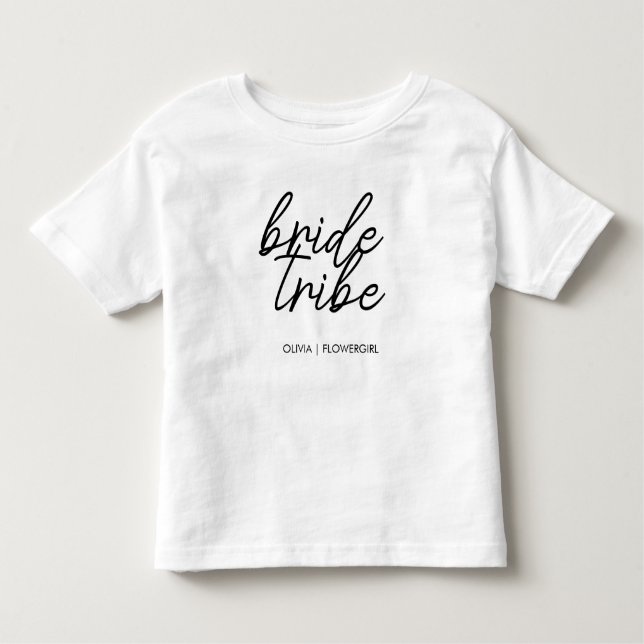 Camiseta Infantil Tribo Bride | Rapariga de Flores de Casamento Mode (Frente)