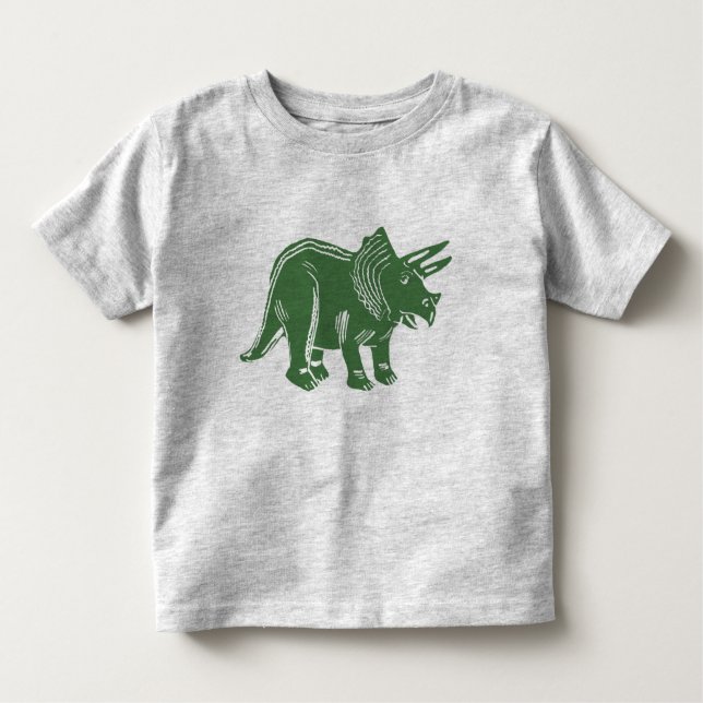 Camiseta Infantil Tricerátops Verde Toddler T-Shirt (Frente)
