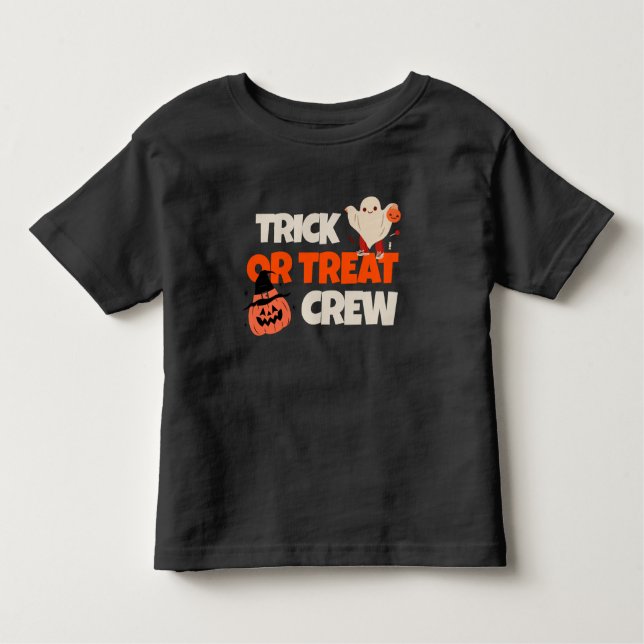 Camiseta Infantil Trick Ou Tratar T-Shirt Da Tripulação (Frente)