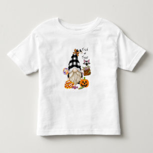Camiseta Infantil Trick ou Treine o Halloween Gnomo
