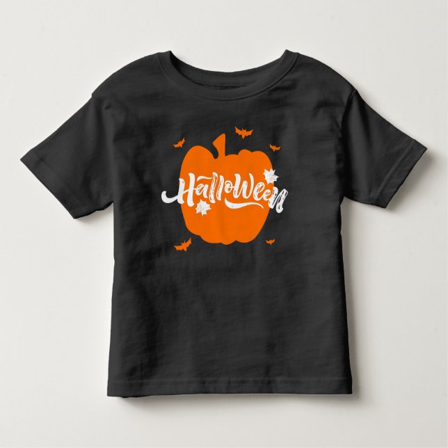 Camiseta Infantil Trick ou Treine Pumpkin Feliz Dia das Bruxas (Frente)