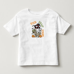 Camiseta Infantil Trick Rawr Treat Dinosaur Crianças