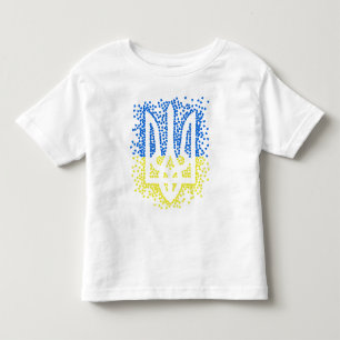 Camiseta Infantil Tridente de emblem ucraniano trizub espalhando cor