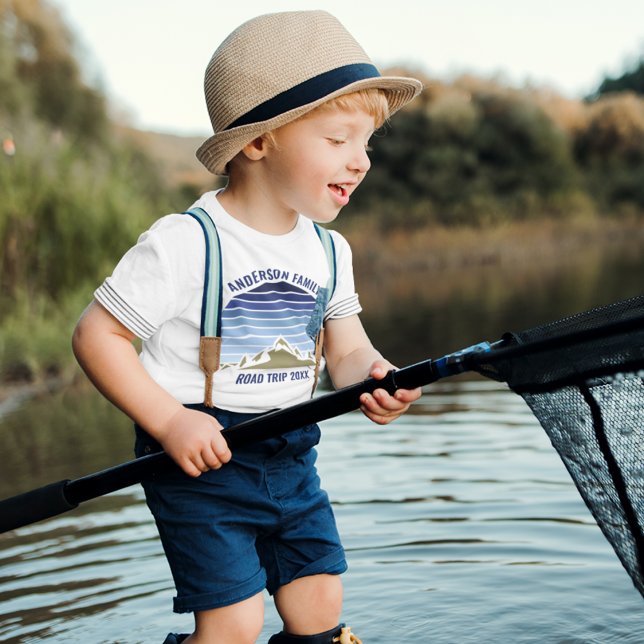 Camiseta Infantil Trilha de Reunião Personalizada da Família Blue Su (Criador carregado)