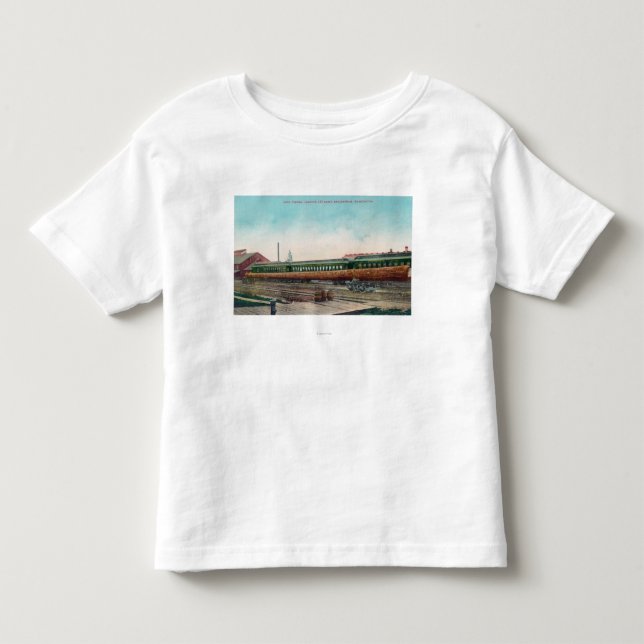 Camiseta Infantil Trilhas de estrada de ferro longas do início de (Frente)