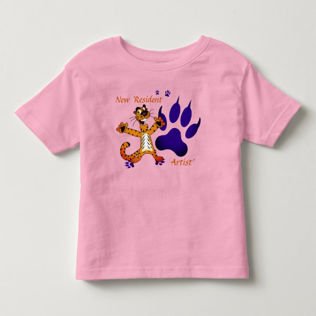 Camiseta Infantil Trilhas de Tigre para Crianças Artísticas (Frente)