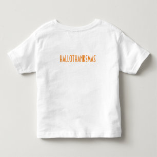Camiseta Infantil Trio de Hallothanksmas: Abóbora, Turquia e Natal