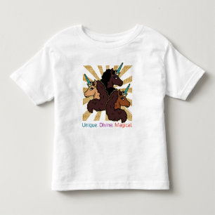 Camiseta Infantil Trio de Unicórnio Afro: Único, Divino e Mágico