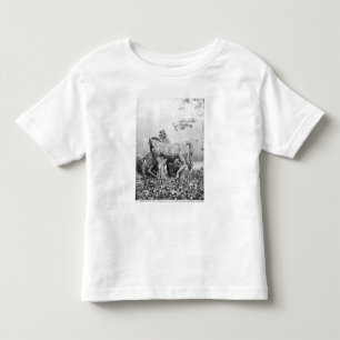 Camiseta Infantil Tritons que preparam dois cavalos do sol