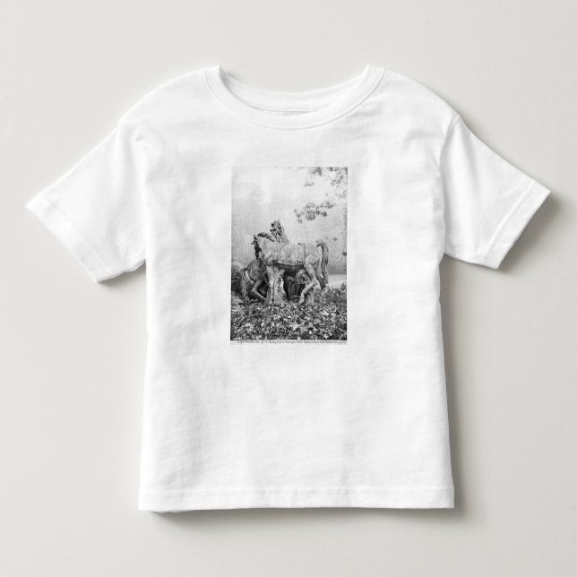 Camiseta Infantil Tritons que preparam dois cavalos do sol (Frente)