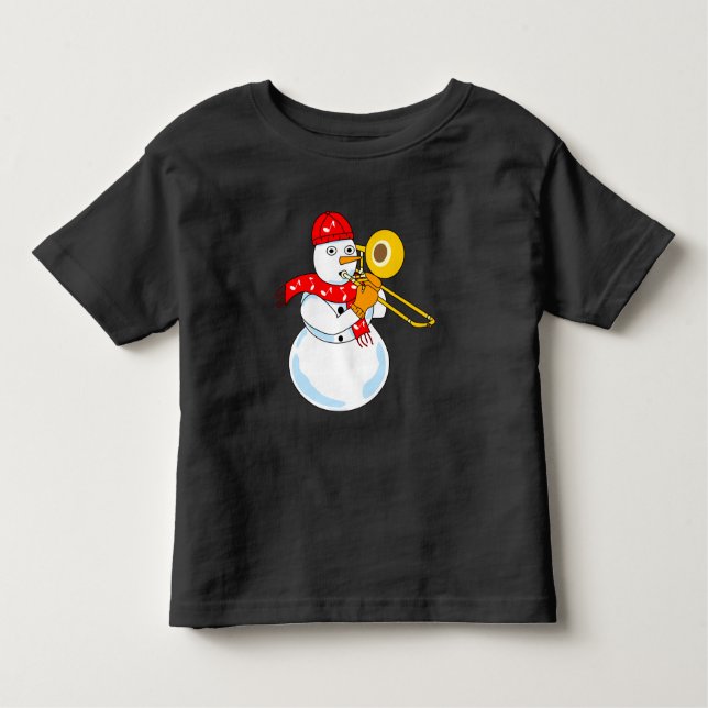 Camiseta Infantil Trombone Snowman (Frente)