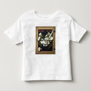 Camiseta Infantil Trompe - l ' oeil com letras e cadernos, 1665