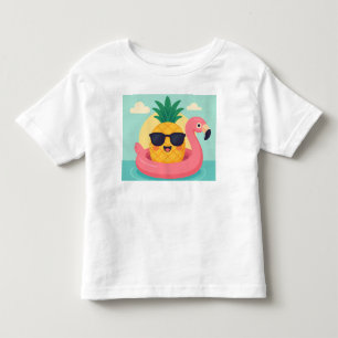 Camiseta Infantil Tropicool-Pineapple Flamingo Float Summer T-Shirt