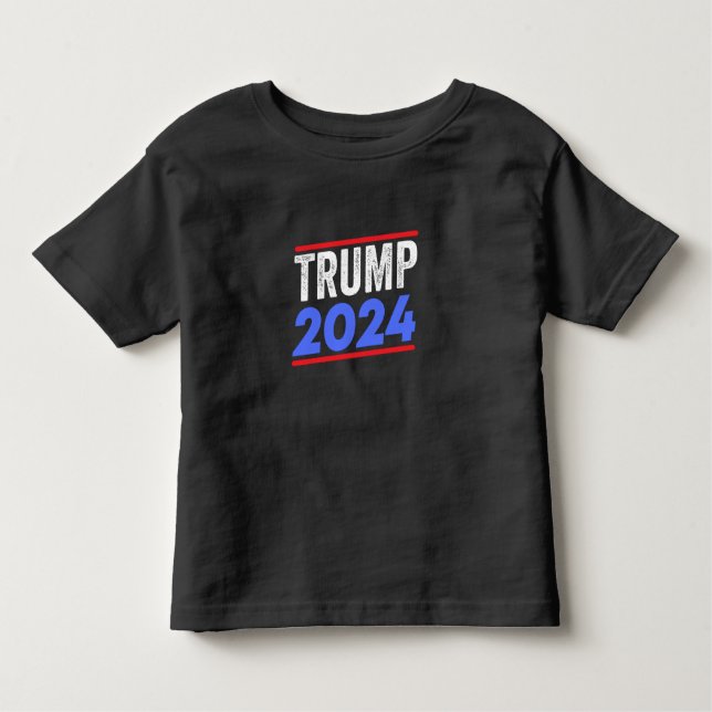Camiseta Infantil Trump 2024 Para A Eleição Do Presidente Donald Jr. (Frente)