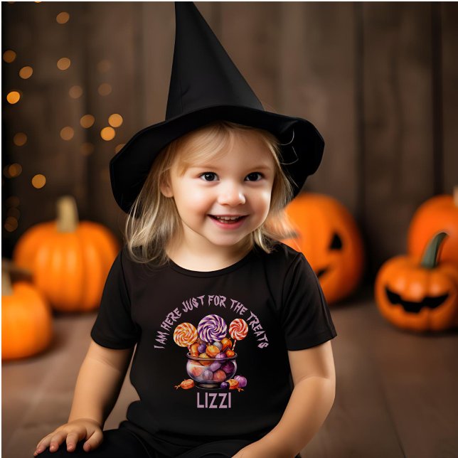 Camiseta Infantil Truque de Spooky Personalizado Bonito ou Doce de H (Criador carregado)