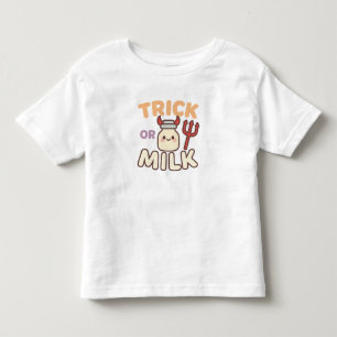 Camiseta Infantil Truque ou Leite Pequeno Diabo