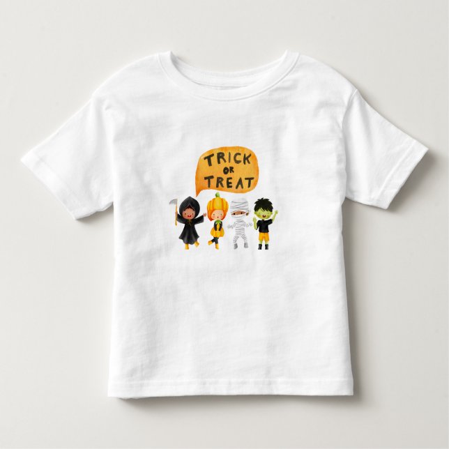 Camiseta Infantil Truque Ou Tratar Gráfico De Halloween (Frente)