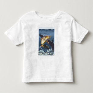 Camiseta Infantil Truta que pesca o secção transversal - Montana
