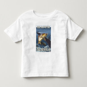 Camiseta Infantil Truta que pesca o secção transversal - Skagway,