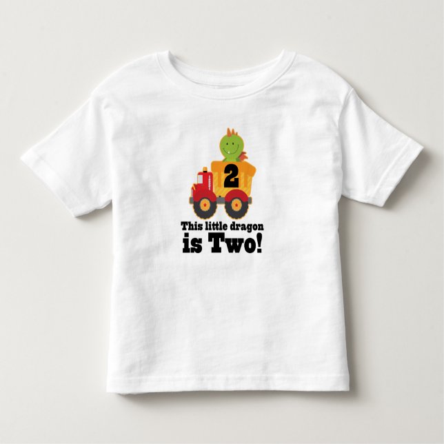 Camiseta Infantil Tshirt da criança de 2 anos do camião basculante (Frente)