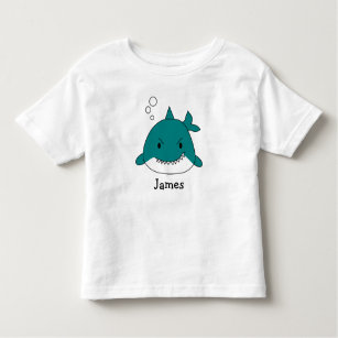 Camiseta Infantil Tubarão Cartoon Personalizado