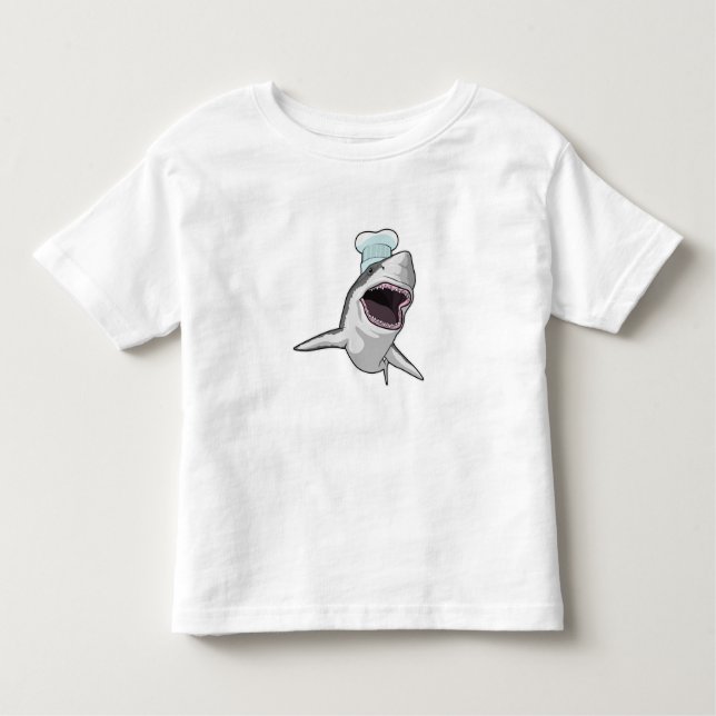 Camiseta Infantil Tubarão cozido com chapéu de chef (Frente)