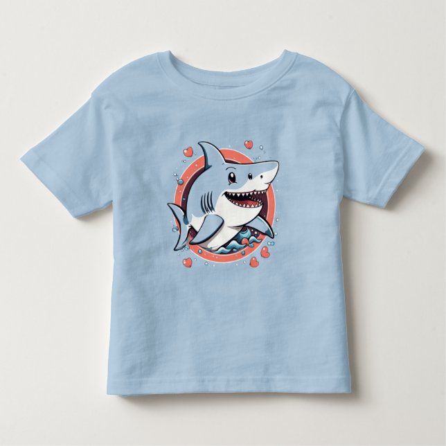Camiseta Infantil Tubarão-gato saltando no oceano T-Shirt (Frente)