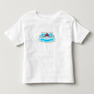 Camiseta Infantil Tubarão na Piscina com Óculos de Natação