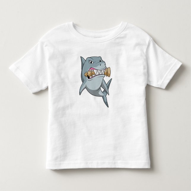 Camiseta Infantil Tubarão no xadrez com pedaço de xadrez King (Frente)