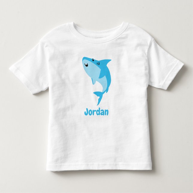 Camiseta Infantil Tubarão Sob A Fita Marinha Personalizada (Frente)