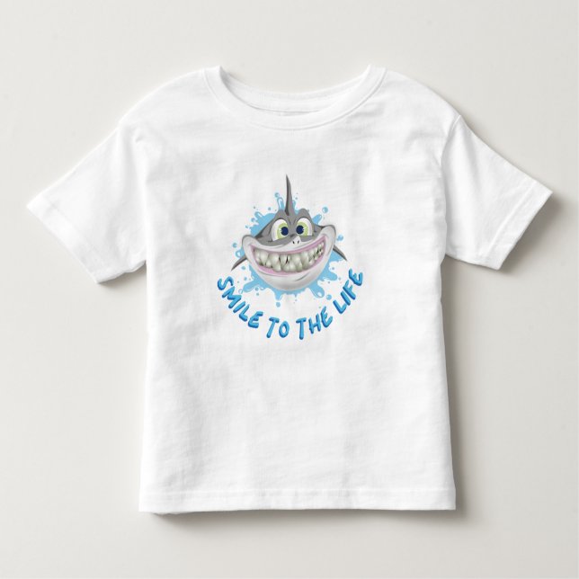 Camiseta Infantil Tubarão sorridente no estilo cartoon - Sorria para (Frente)