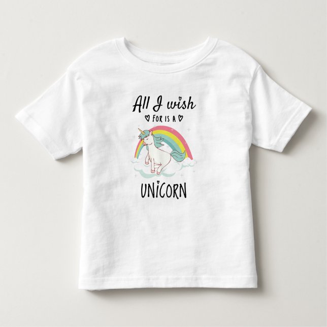 Camiseta Infantil Tudo o que desejo é um Unicórnio (Frente)