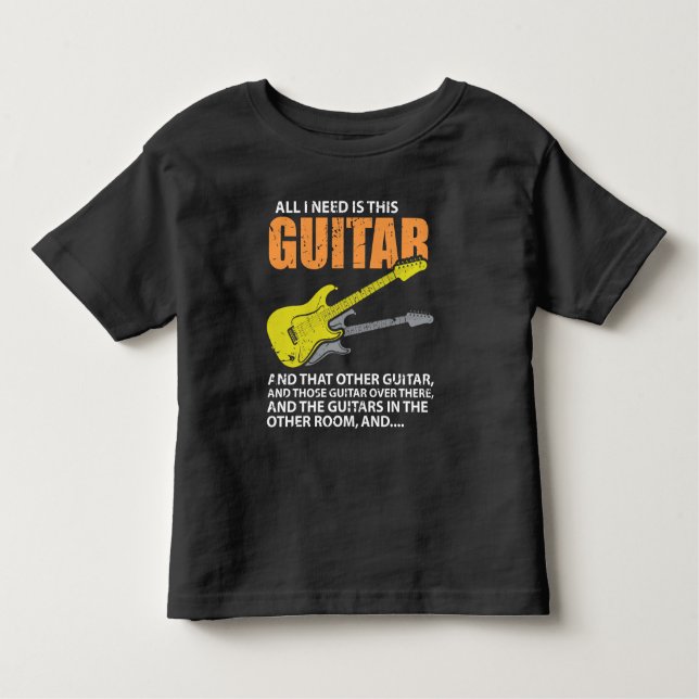 Camiseta Infantil Tudo Que Preciso É Da Guitarista (Frente)