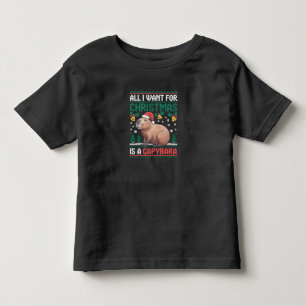 Camiseta Infantil Tudo Que Quero No Natal É Um Presente De Capivara 
