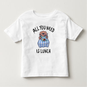 Camiseta Infantil Tudo que você precisa é do almoço