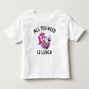 Camiseta Infantil Tudo que você precisa é do almoço