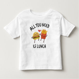 Camiseta Infantil Tudo que você precisa é do almoço