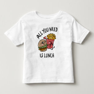 Camiseta Infantil Tudo que você precisa é do almoço