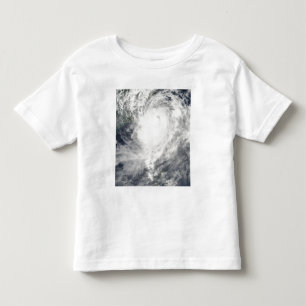 Camiseta Infantil Tufão Morakot sobre Formosa