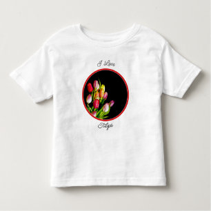 Camiseta Infantil Tulip Painting - Flor Original Toddler T-shi