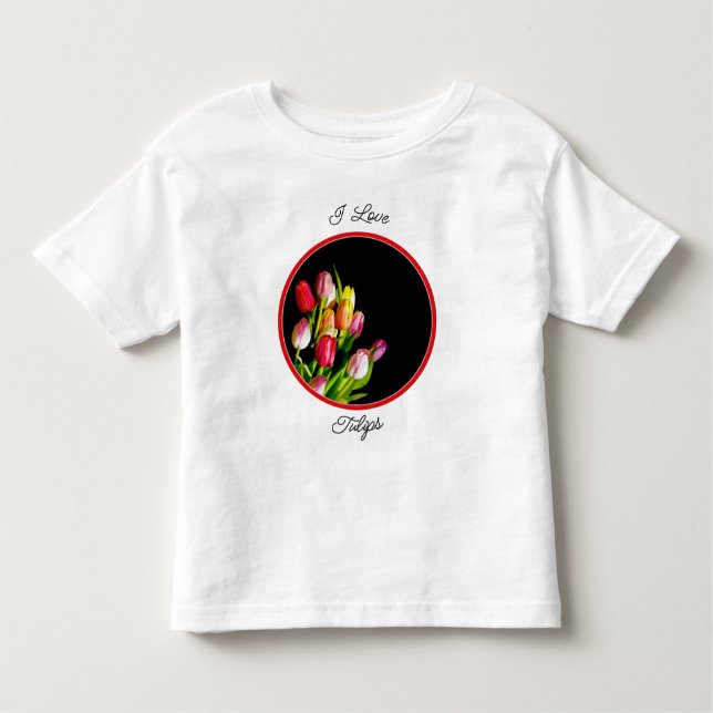 Camiseta Infantil Tulip Painting - Flor Original Toddler T-shi (Frente)