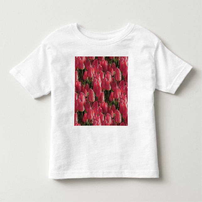 Camiseta Infantil Tulipas Rosa Floral (Frente)