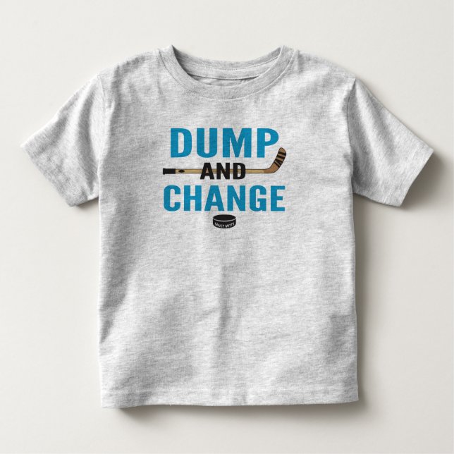 Camiseta Infantil Turquesa Blue Dump e Change Hockey (Frente)