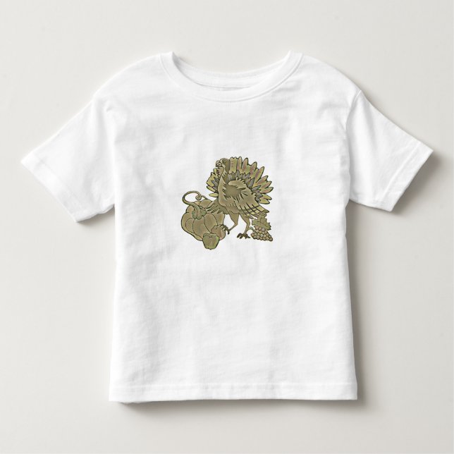 Camiseta Infantil Turquia no Dia de Ação de Graças - (Frente)