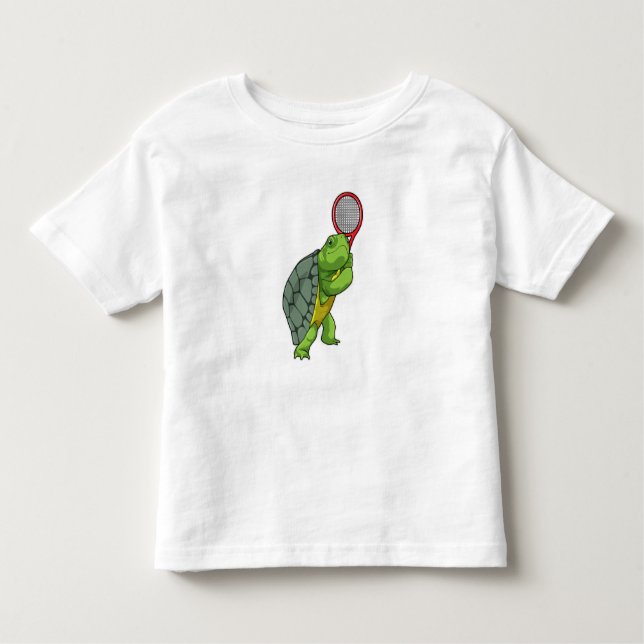 Camiseta Infantil Turtle at Tennis with Tennis racket (Frente)