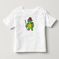 Turtle como guerreiro com Spear e Helmet