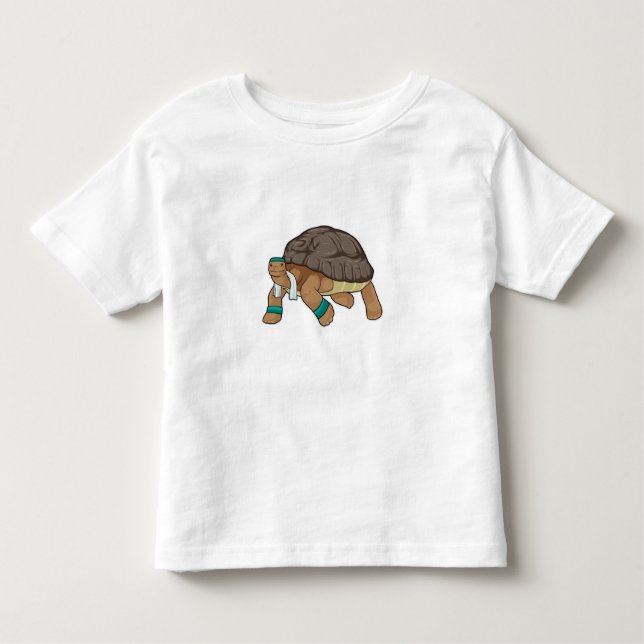 Camiseta Infantil Turtle como Runner com Toalha (Frente)