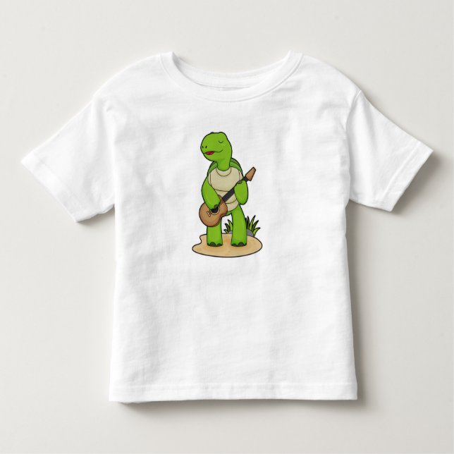 Camiseta Infantil Turtle Musical Guitar Music (Frente)